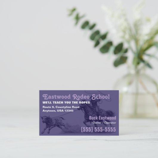 Rodeo School | Cowboy Roping Instructor Card 名刺 (スタンド正面)