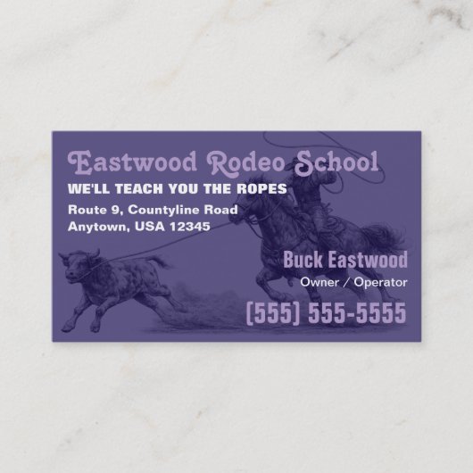 Rodeo School | Cowboy Roping Instructor Card 名刺 (正面)