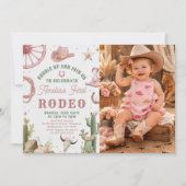 Rodeo Western Cowgirls 1st Birthday Invitation 招待状 (正面)
