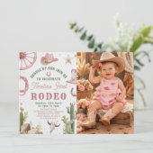 Rodeo Western Cowgirls 1st Birthday Invitation 招待状 (スタンド正面)