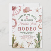 Rodeo Western Cowgirls 1st Birthday Invitation 招待状 (正面)