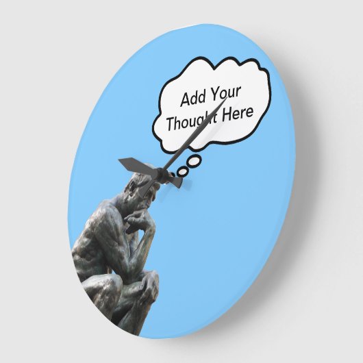 Rodinの思想家-あなたのカスタムの思考を加えて下さい ラージ壁時計 (傾斜)