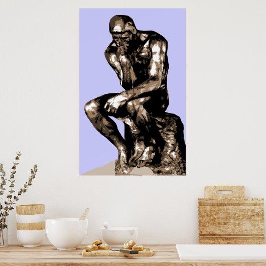 Rodin "The Thinker" – キャンバス ポスター (キッチン)