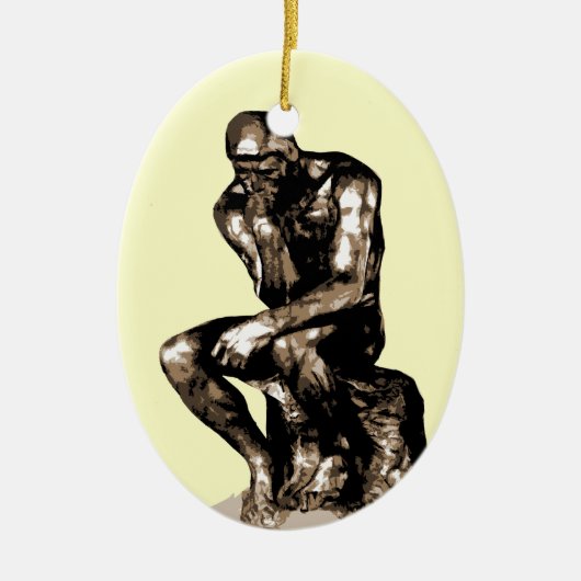 Rodin The Thinker Christmas Ornament セラミックオーナメント (正面)