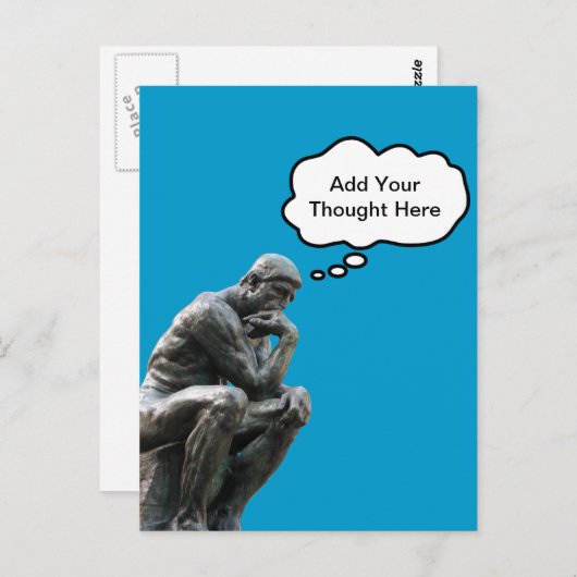 Rodin's Thinker – お使いのをカスタム追加考え ポストカード (正面/裏面)