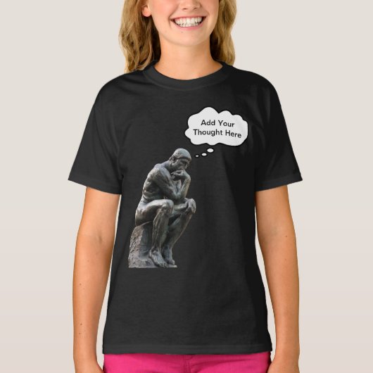 Rodin's Thinker – お使いのをカスタム追加考え Tシャツ (正面)