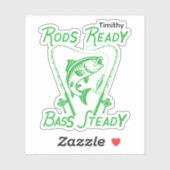 Rods Ready Bass Steady Custom SVG Graphic シール (シート)