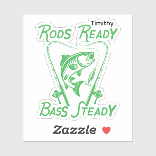 Rods Ready Bass Steady Custom SVG Graphic シール (シート)