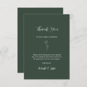 ROEダスキーグリーン&ホワイトシンプル結婚ズ サンキューカード (正面/裏面)