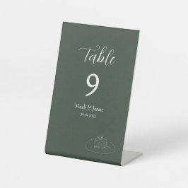 ROEダスキーグリーン&ホワイトシンプル結婚ズ 台座サイン