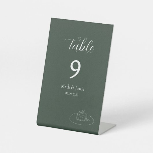 ROEダスキーグリーン&ホワイトシンプル結婚ズ 台座サイン (正面)