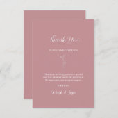 ROEピンク&ホワイトシンプル結婚ズ サンキューカード (正面/裏面)