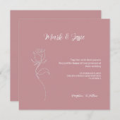 ROEピンク&ホワイトシンプル結婚ズ 招待状 (正面/裏面)