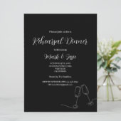 ROEブラック&ホワイトシンプル結婚のリハーサル 招待状 (スタンド正面)