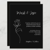 ROEブラック&ホワイトシンプル結婚ズ 招待状 (正面/裏面)