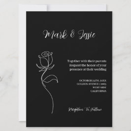 ROEブラック&ホワイトシンプル結婚ズ 招待状