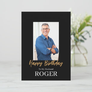 ROEブラック&ホワイトシンプル誕生日夫グリーティング カード