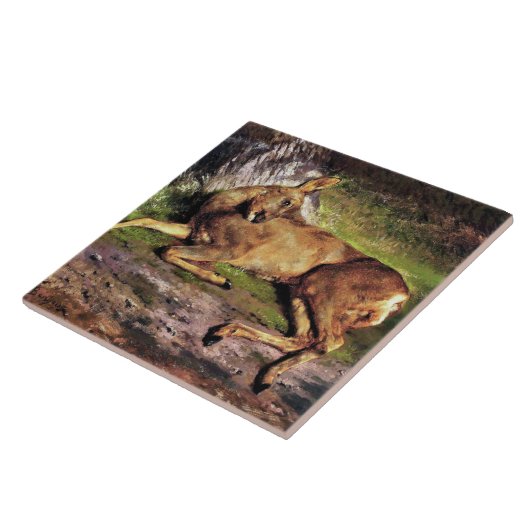Roe Deer in the Forest (by Rosa Bonheur) タイル (側面)