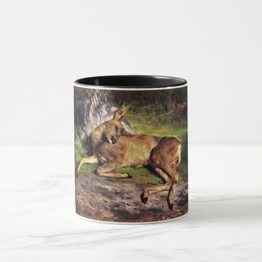 Roe Deer in the Forest (by Rosa Bonheur) マグカップ (中央)