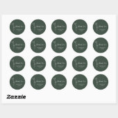 ROE Dusky Green & White シンプル結婚 Label ラウンドシール (シート)