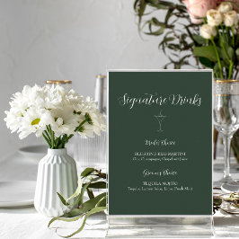 ROE Dusky Green & White Signature Drinks Sign ポスター