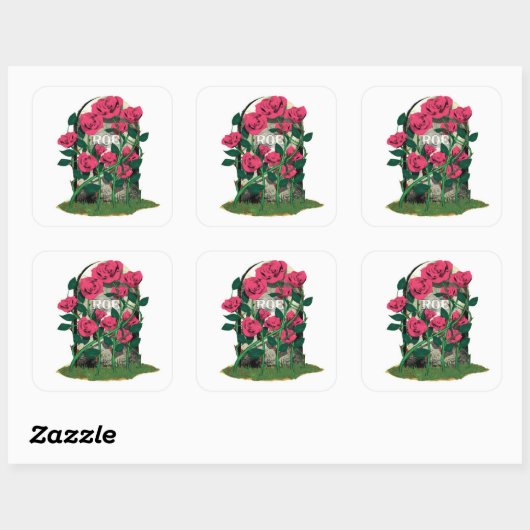 Roe Gravestone white background stickers スクエアシール (シート)