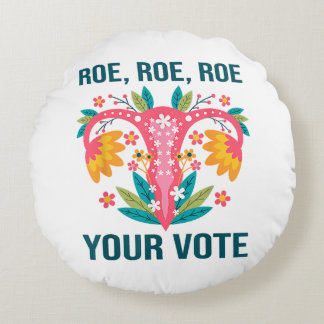 Roe Roe投票フローラフェミニストの花 ラウンドクッション