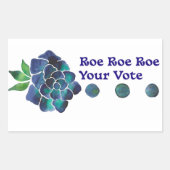 Roe Roe Your Vote Blue Waterカラーバラ 長方形シール (正面)