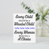 Roe v. Wade Proの選択が票を出す ポストカード (スタンド正面)