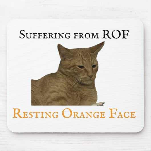ROFに苦しむ(休息オレンジ顔) マウスパッド (正面)