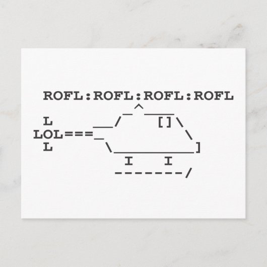 ROFLCOPTER ROFL LOL LOLSPEAK ポストカード (正面)