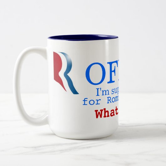 ROFLMA -私はオバマかRomneyのために投票するために仮定されますか。 ツートーンマグカップ (左)