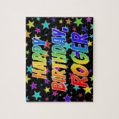 「ROGER」名、おもしろい「ハッピーバースデー」 ジグソーパズル (縦)