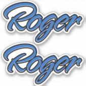 Roger Name blue Aufkleber Sticker Stickerset シール (正面)