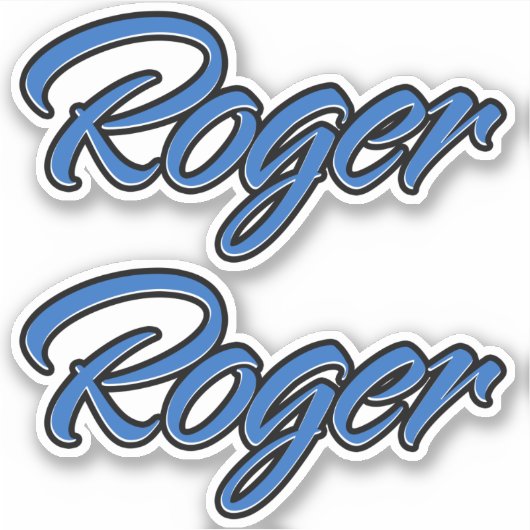 Roger Name blue Aufkleber Sticker Stickerset シール (正面)