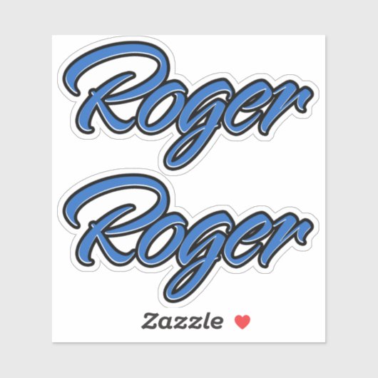 Roger Name blue Aufkleber Sticker Stickerset シール (シート)