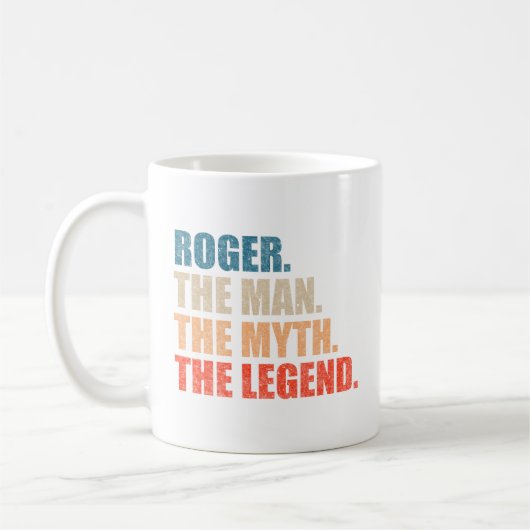 Roger The Man The Myth The Legend コーヒーマグカップ (左)