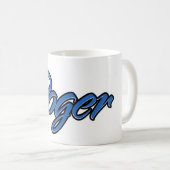 Roger Vorname Name blue Tasse Kaffeetasse コーヒーマグカップ (正面右)