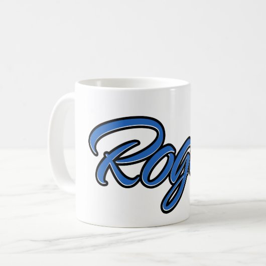 Roger Vorname Name blue Tasse Kaffeetasse コーヒーマグカップ (正面左)
