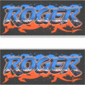 Roger Vorname Name Graffiti Aufkleber Sticker シール (正面)