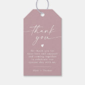 ROGUEほこりっぽいバラ赤面ピンクサンキュービッグ ギフトタグ (正面)