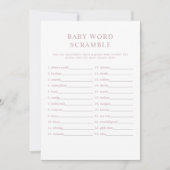 ROGUEほこりモダンのバラベビー単語スクランブルゲーム 招待状 (正面)