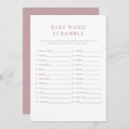 ROGUEほこりモダンのバラベビー単語スクランブルゲーム 招待状