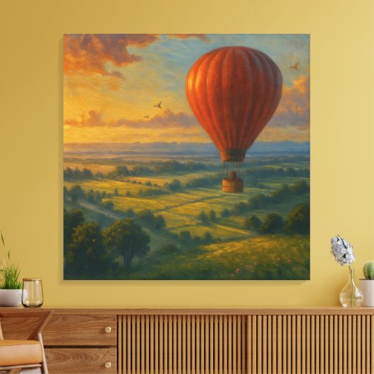 Rogue Balloon Ride - Painterly Illustration Style キャンバスプリント (インサイチュ (リビング))