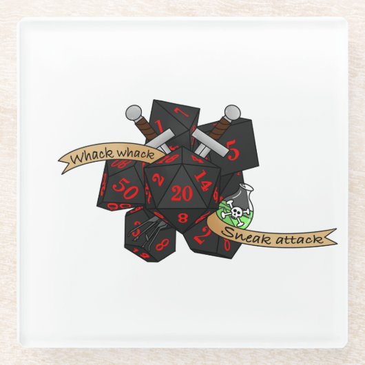 Rogue Dice Design ガラスコースター (正面)