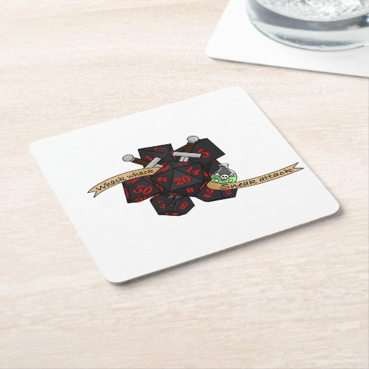 Rogue Dice Design スクエアペーパーコースター (アングル)