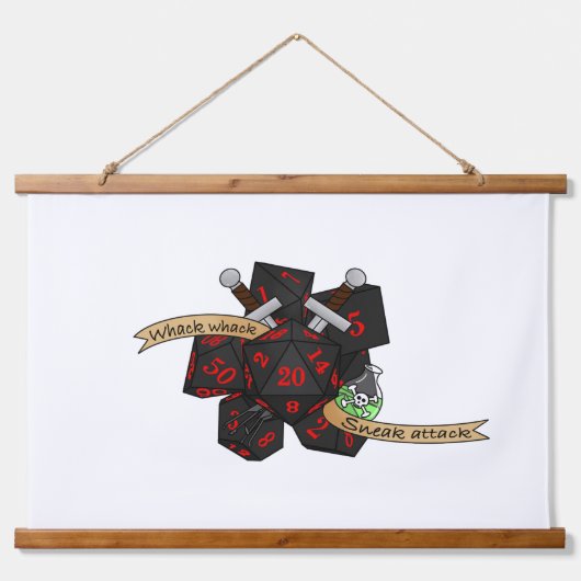 Rogue Dice Design 吊り下げ型タペストリー (正面)