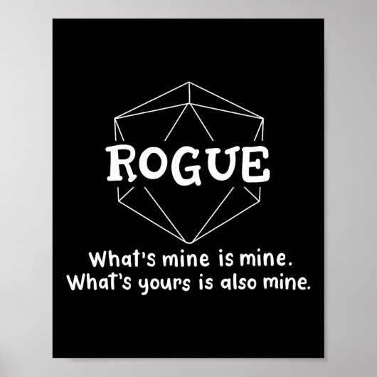 Rogue Funny Character Joke Roleplaying Games Rpg G ポスター (正面)