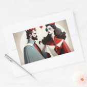 Roi et reine de cœur 長方形シール (封筒)