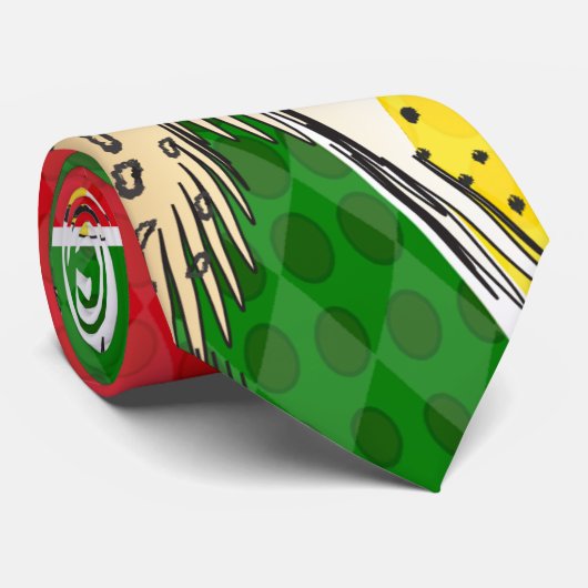 RokCloneDesigns著ガイアナの旗のジャガーのタイ ネクタイ (ロール)